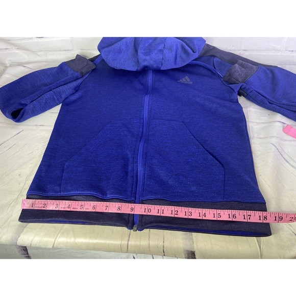 Adidas CF0019 Fleece Lined Performance Zip Up Activewear Jacket Blue Womens M - Picture 9 of 11